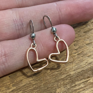 Open heart hook earrings
