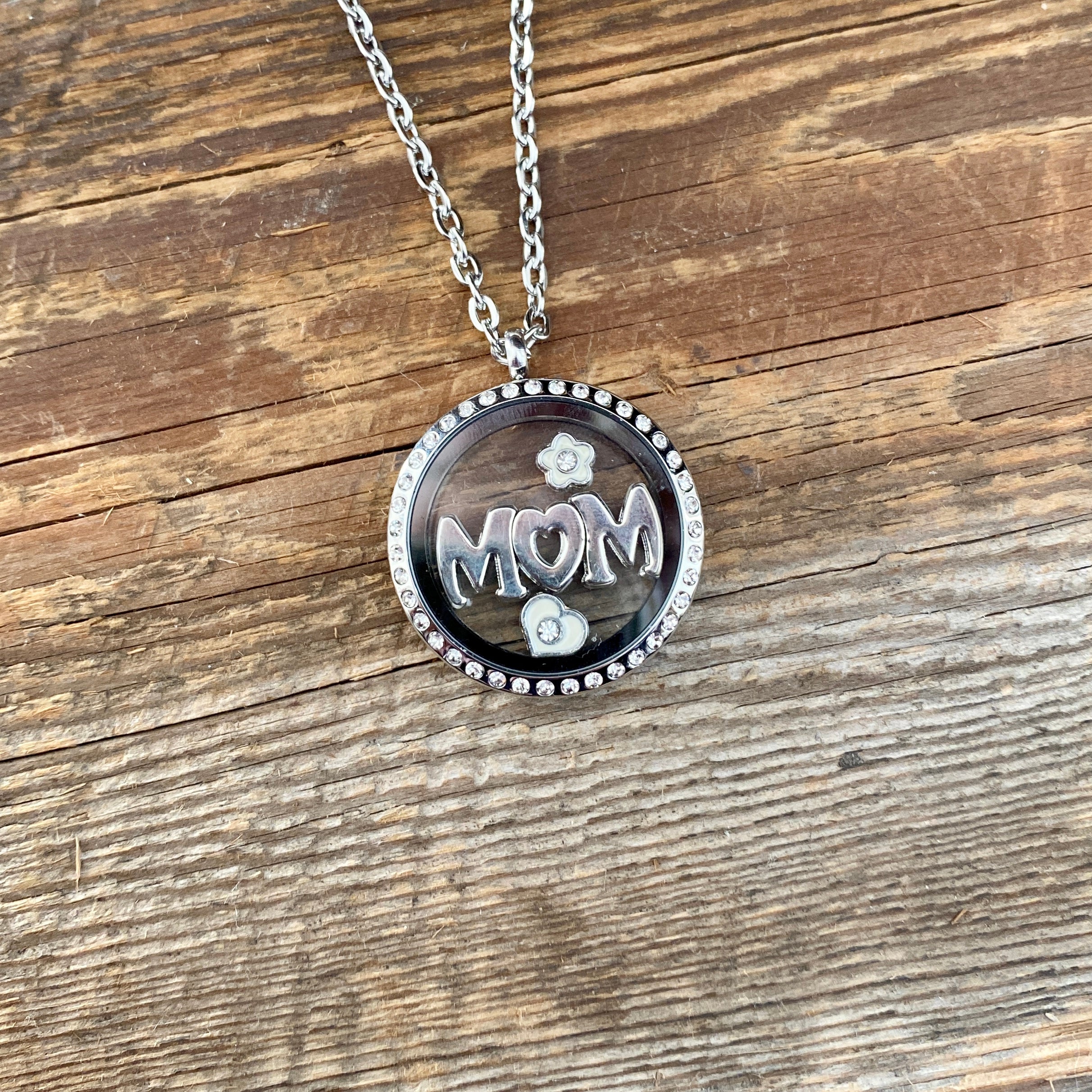 Glass Locket Mom Necklace