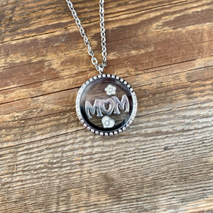 Glass Locket Mom Necklace