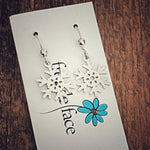 Stainless steel snowflake hook earrings
