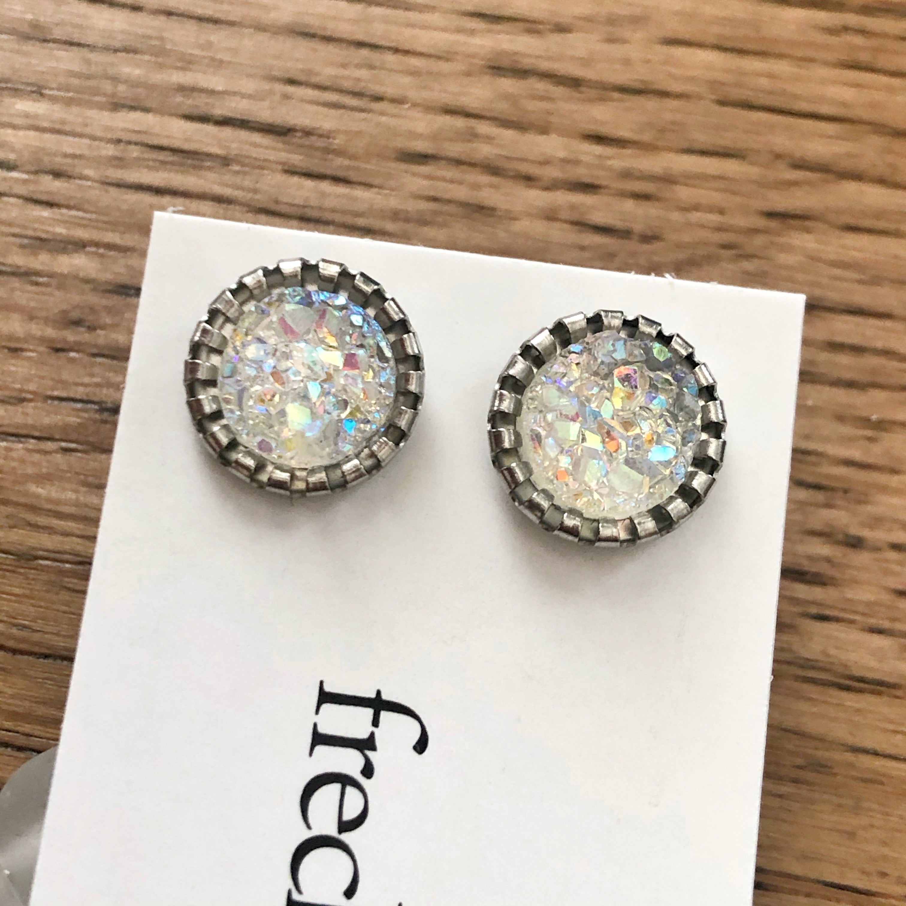 Druzy Stud Earrings - Spring colors 10mm