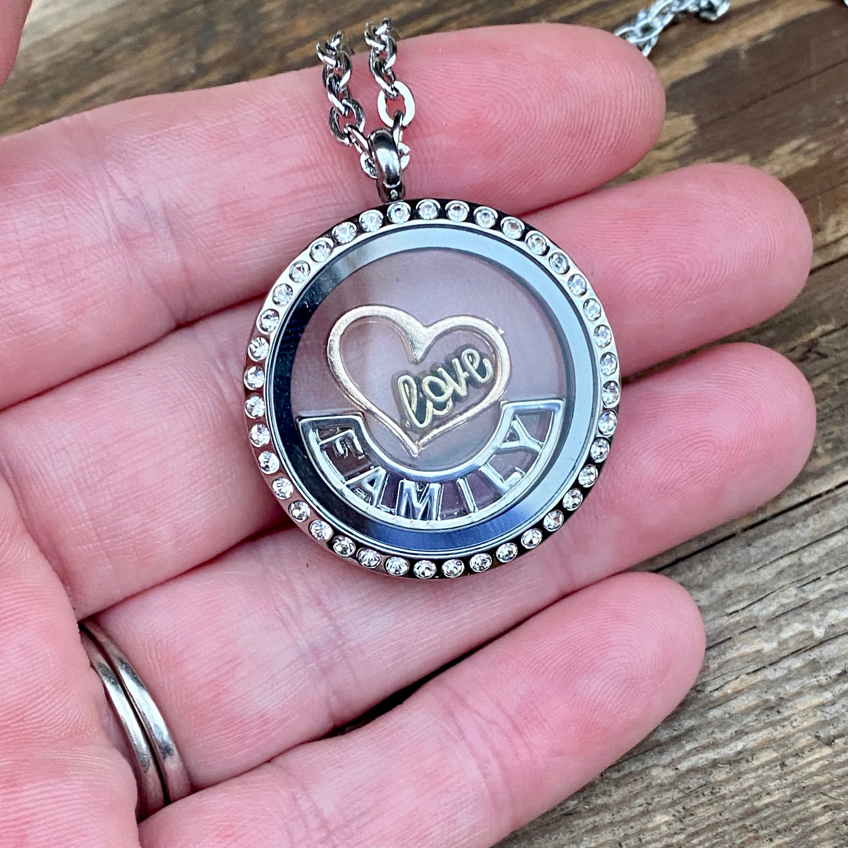 Glass Locket Family Necklace
