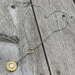 Sunflower Paperclip Necklace
