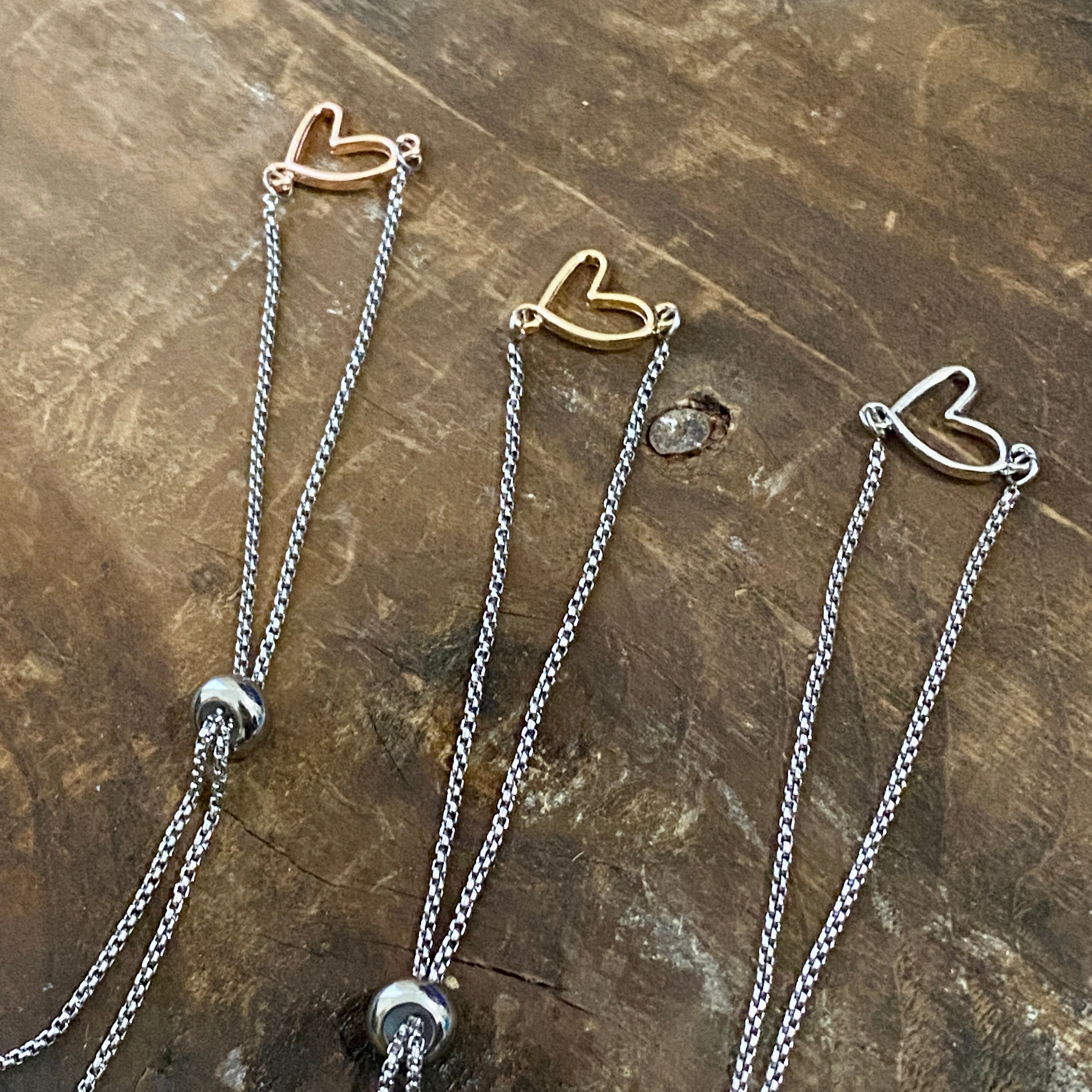 Adjustable Bracelet - Open Heart
