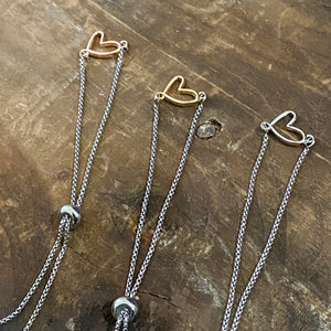 Adjustable Bracelet - Open Heart