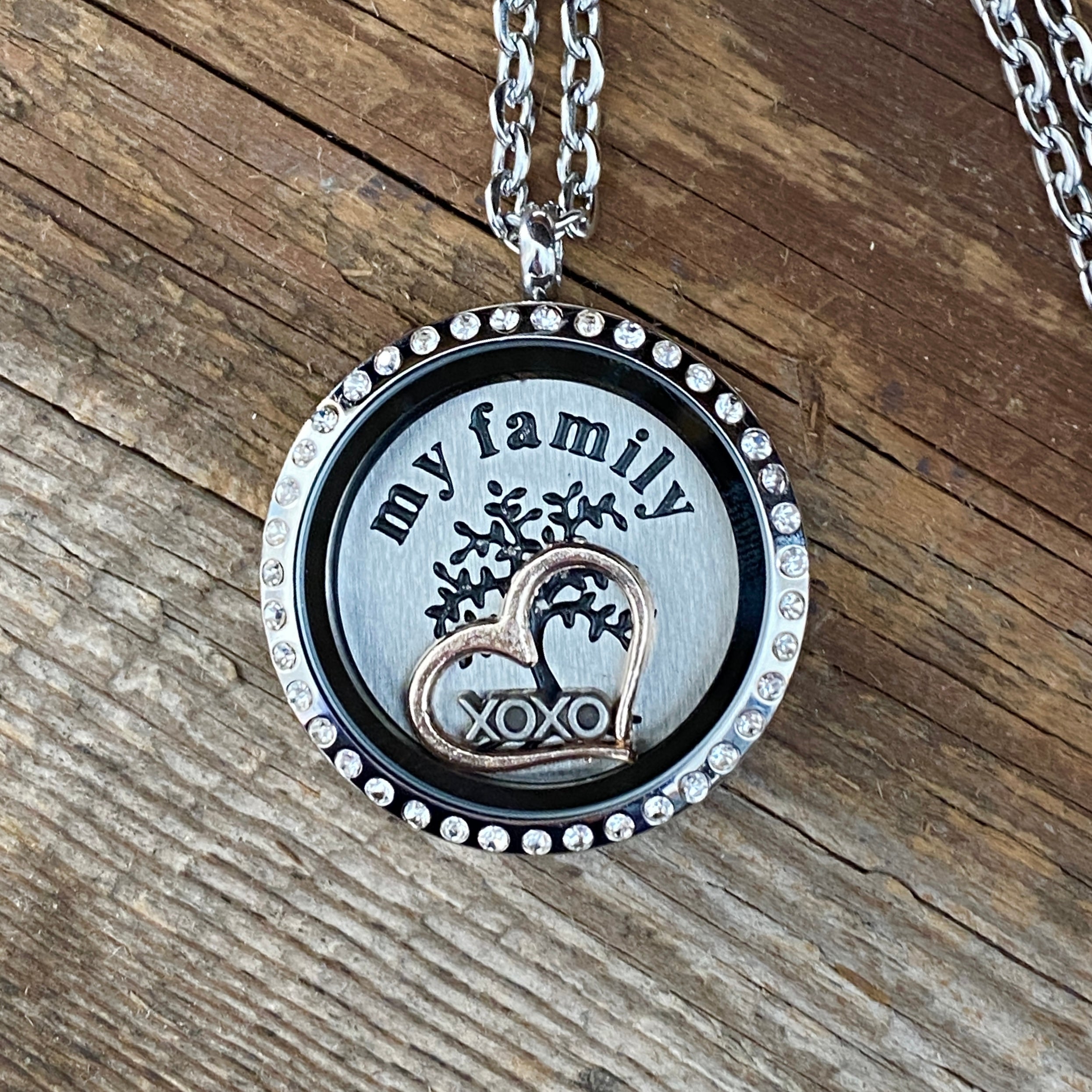 Glass Locket Family Tree Necklace