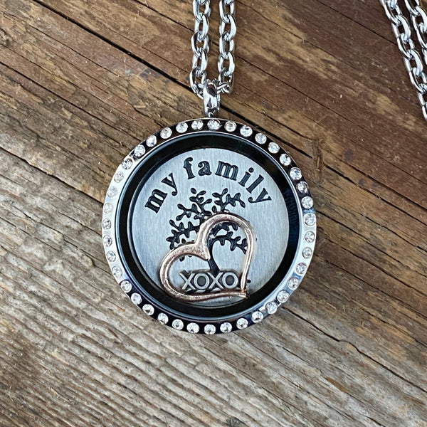Glass Locket Family Tree Necklace