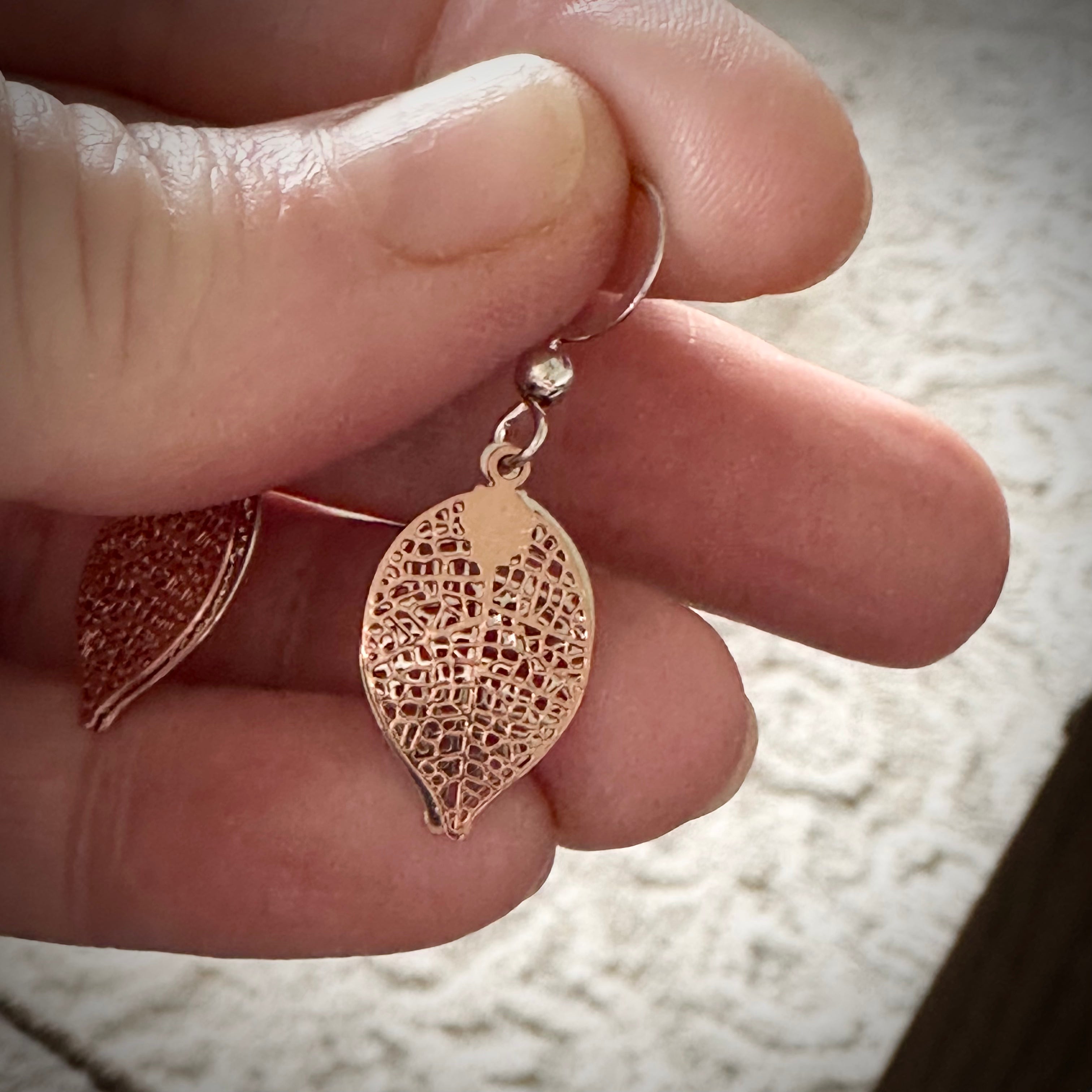 Lightweight Mixed Metal Leaf Earrings