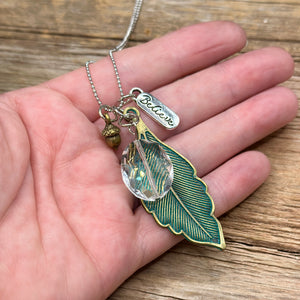 Patina Leaf Necklace