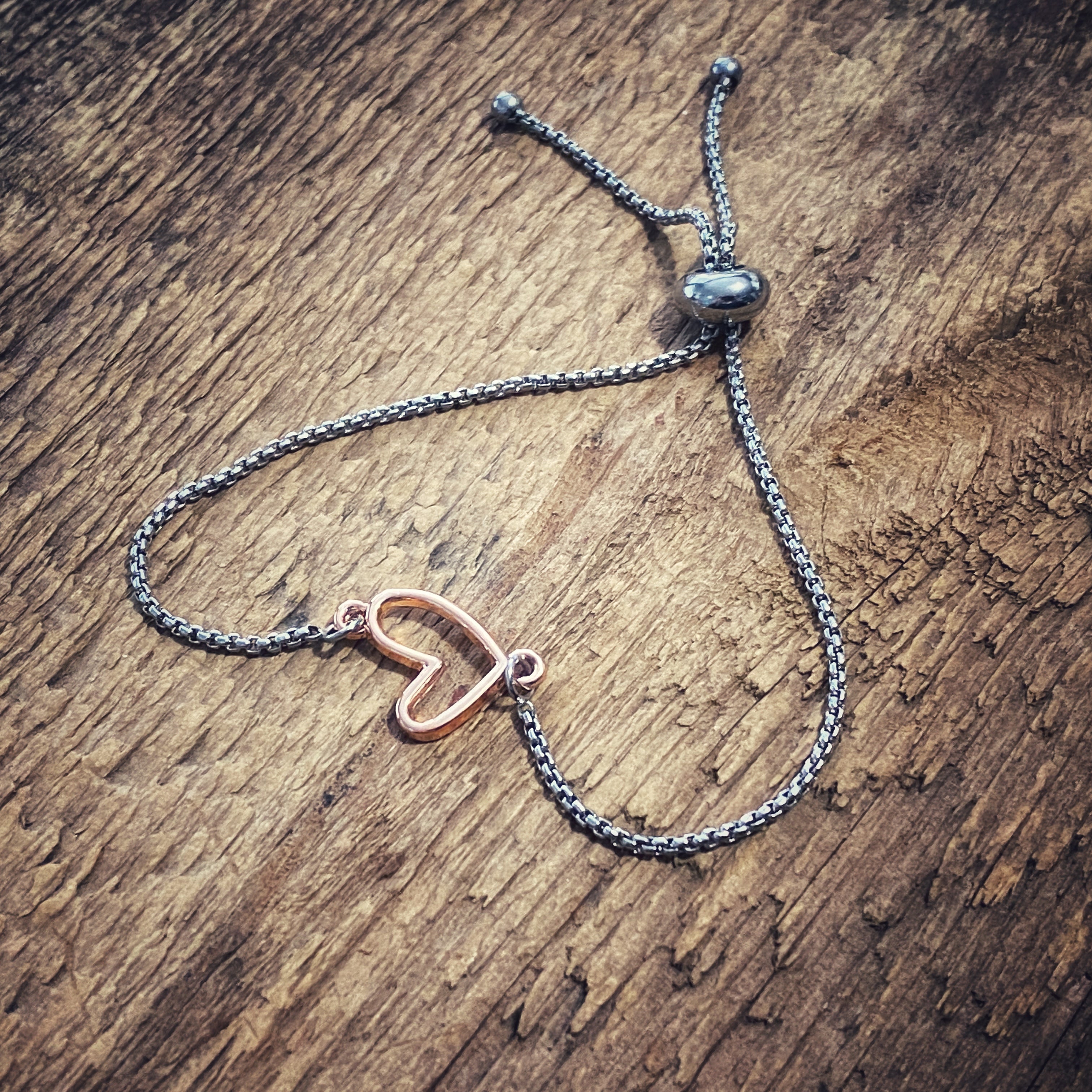 Adjustable Bracelet - Open Heart
