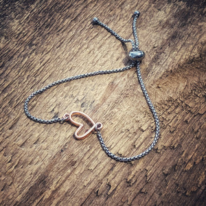 Adjustable Bracelet - Open Heart