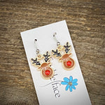 Reindeer Enamel Earrings
