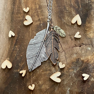 Feather Lovers Pendant Necklace