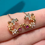 Crescent Bloom Stud Earrings