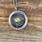 Glass Locket BEE Happy Necklace