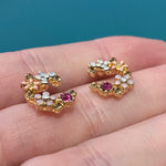 Crescent Bloom Stud Earrings