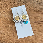 Sunflower Earrings with gold center