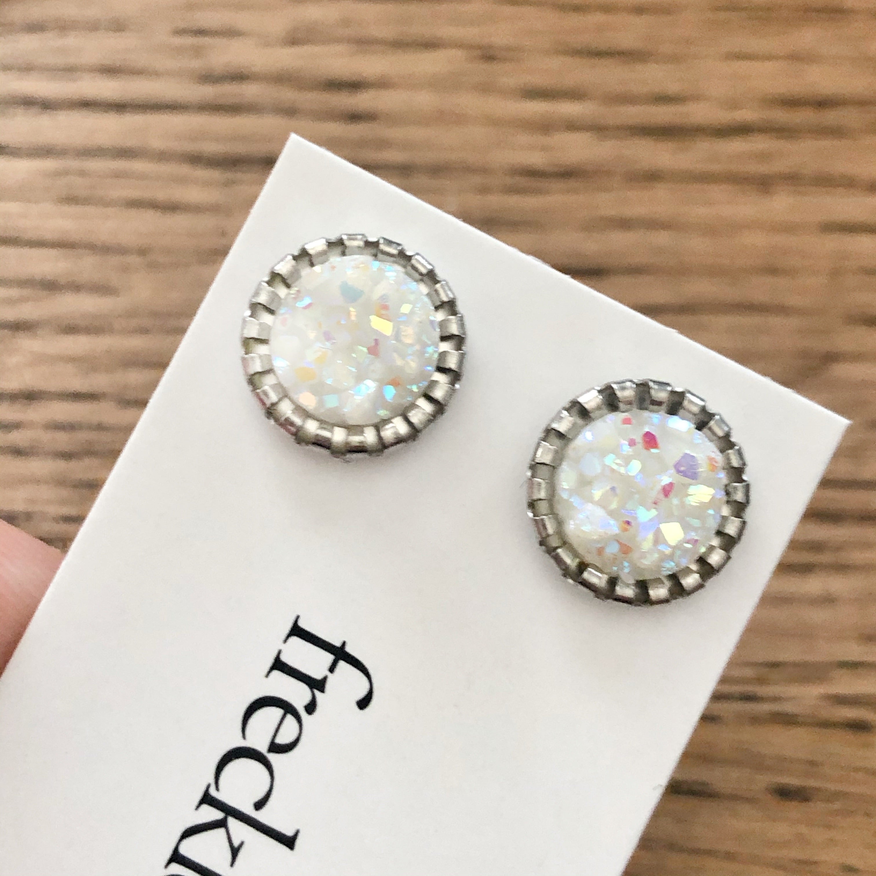 Druzy Stud Earrings - Spring colors 10mm
