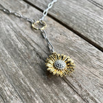 Sunflower Paperclip Necklace