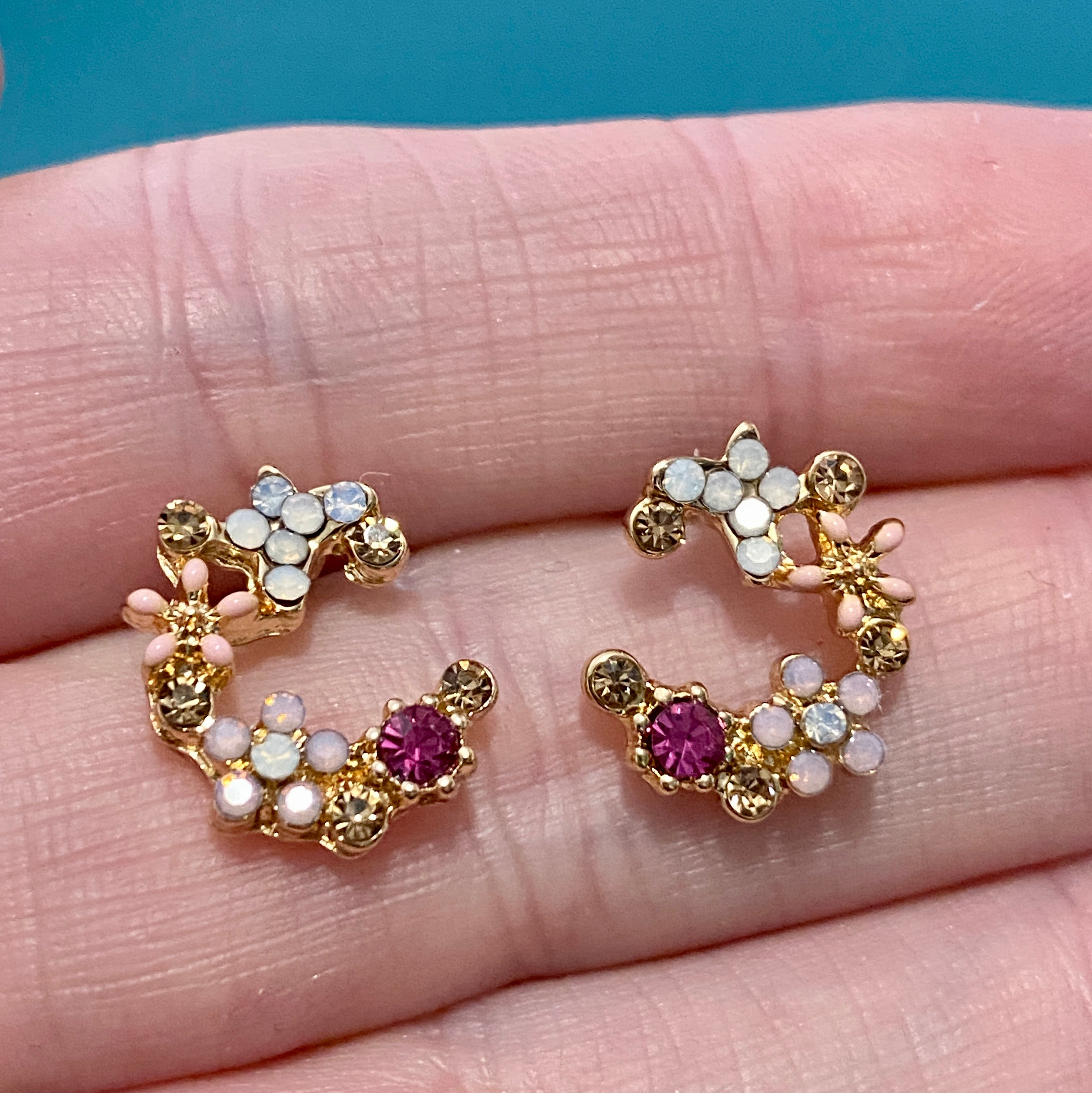 Crescent Bloom Stud Earrings