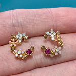 Crescent Bloom Stud Earrings