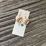 Rainbow Heart Enameled Hook Earrings