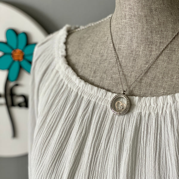 Glass Locket BFF Heart Necklace