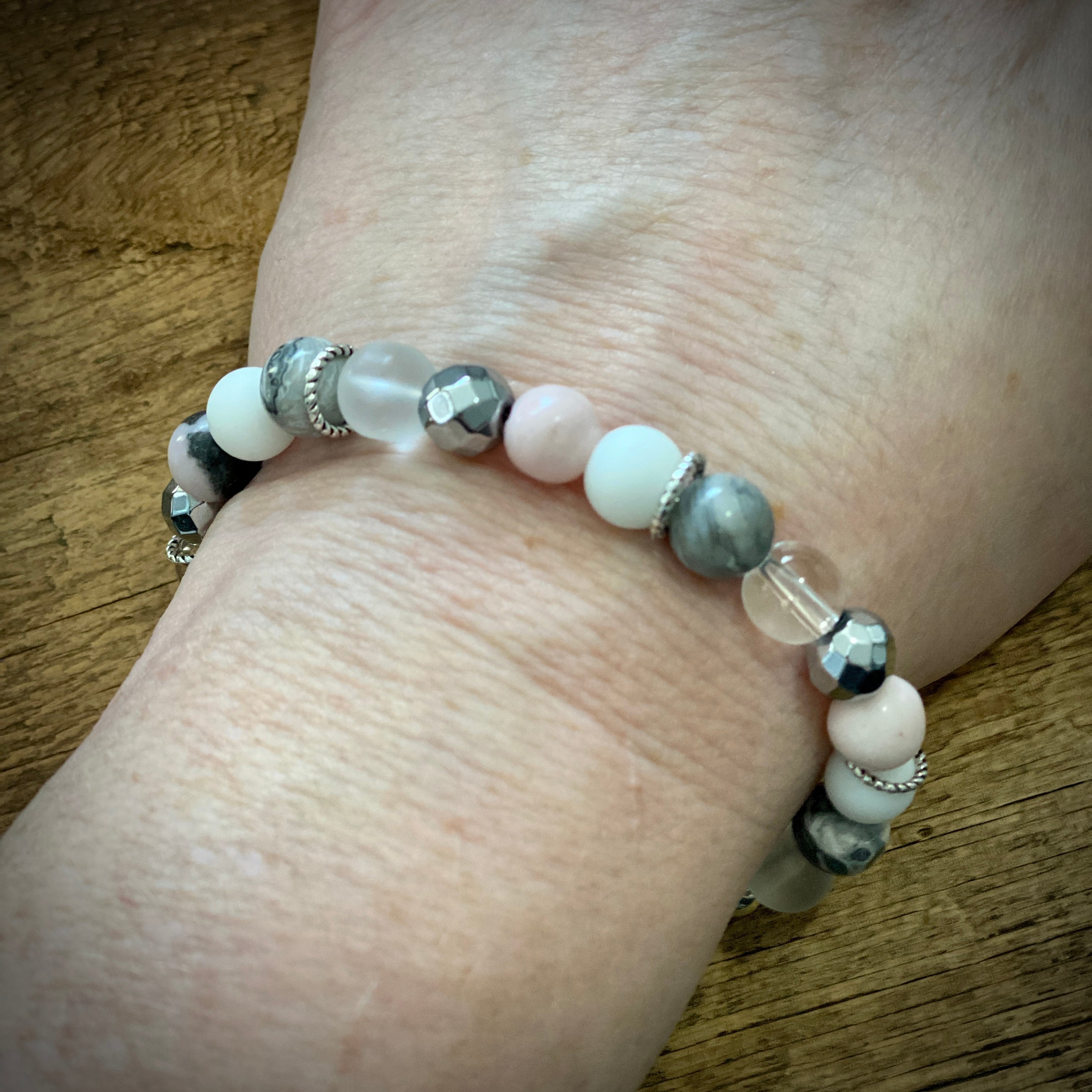 Happy Bracelets - pink and grey combination