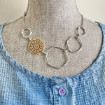 A Touch of Gold Filigree Hoop Bib Necklace