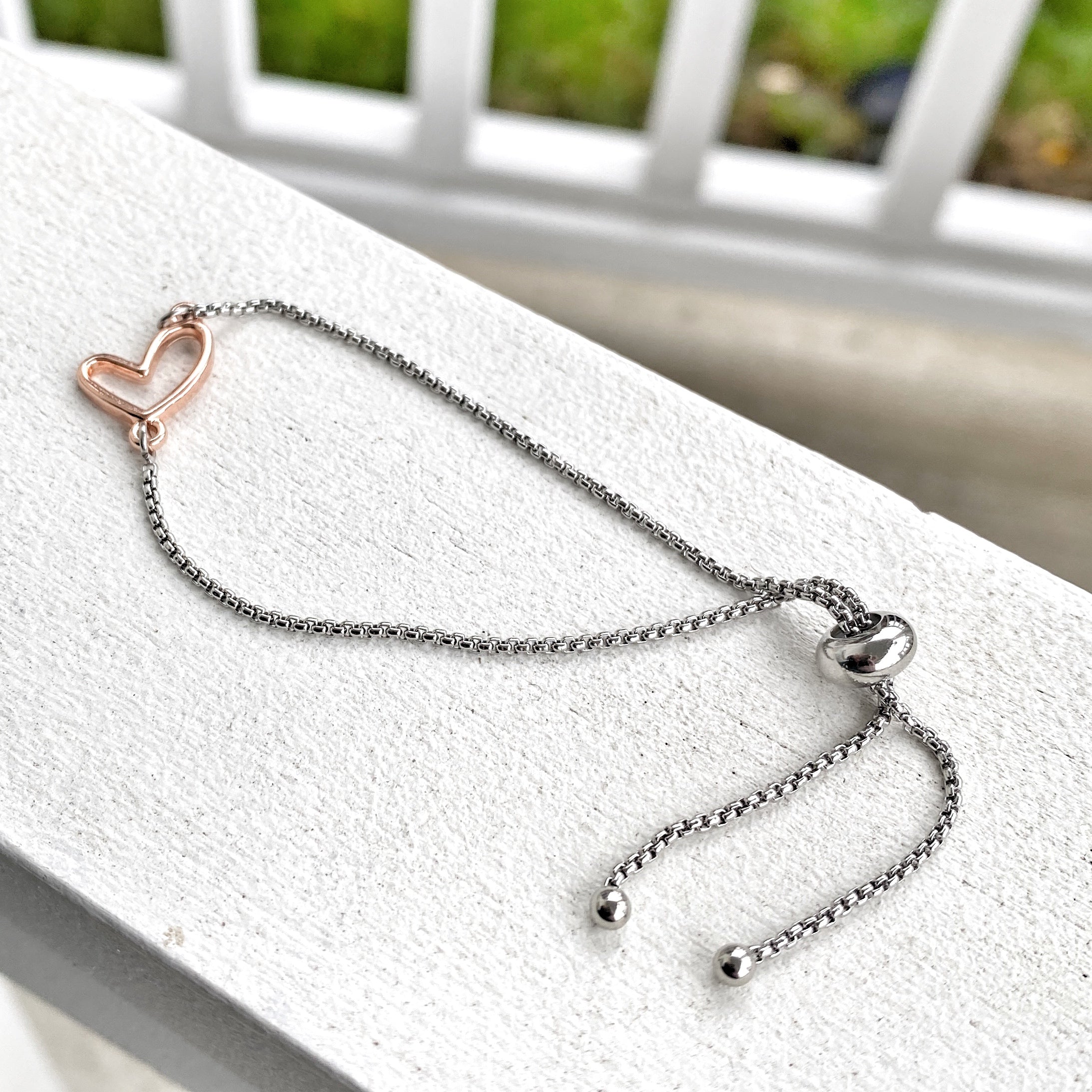 Adjustable Bracelet - Open Heart