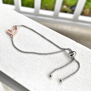 Adjustable Bracelet - Open Heart