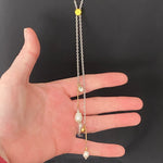 Adjustable dainty gold and pearl necklace