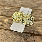 Filigree Medallion Earrings - gold and silver