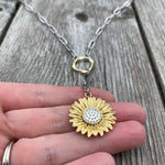 Sunflower Paperclip Necklace