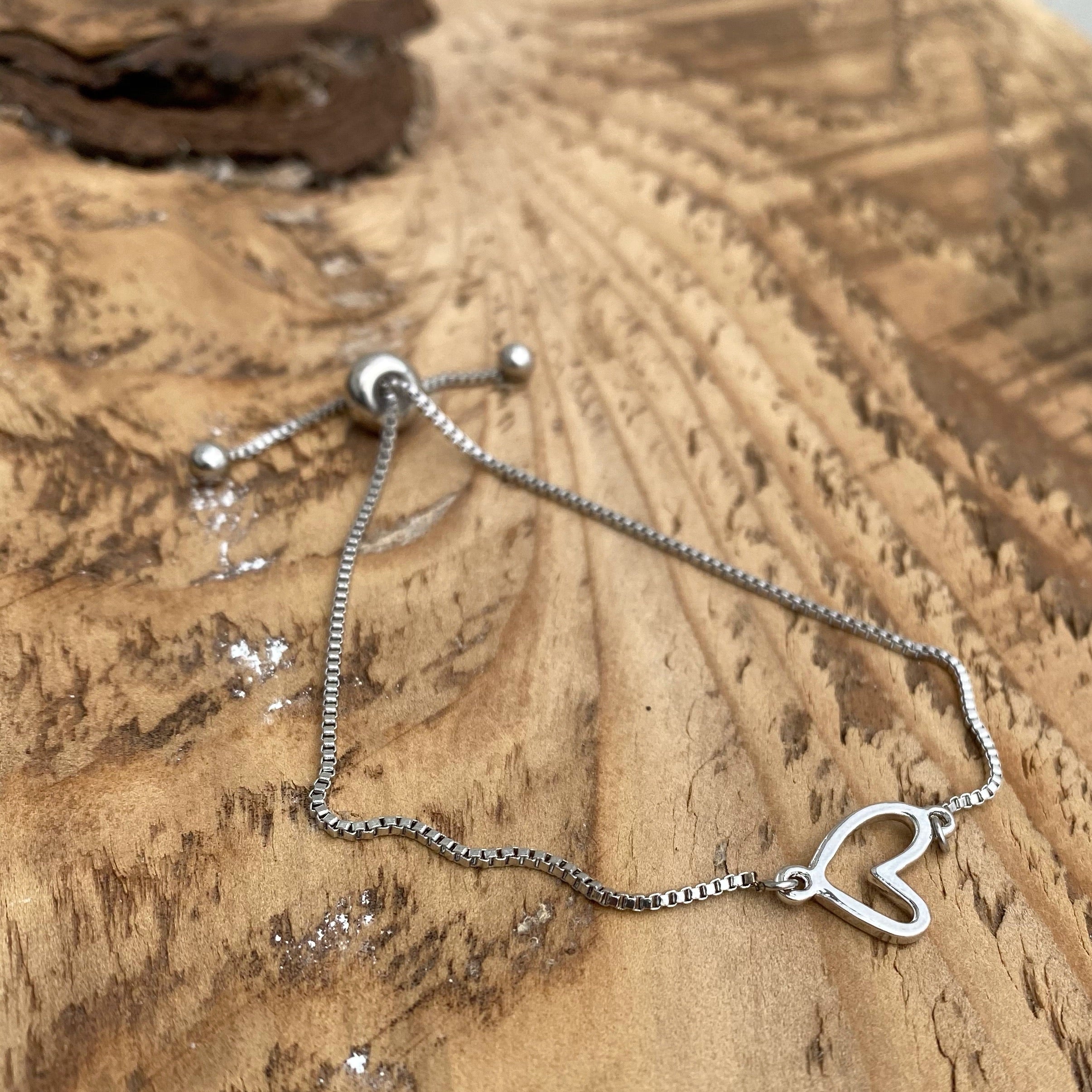 Adjustable Bracelet - Open Heart