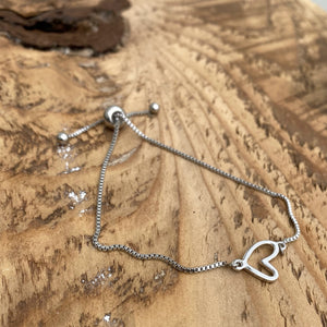 Adjustable Bracelet - Open Heart