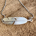 Adjustable Bracelet - Silver Feather