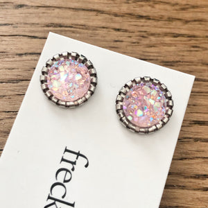 Druzy Stud Earrings - Spring colors 10mm