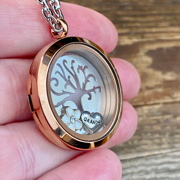 Glass Locket Grandma Necklace Option 1