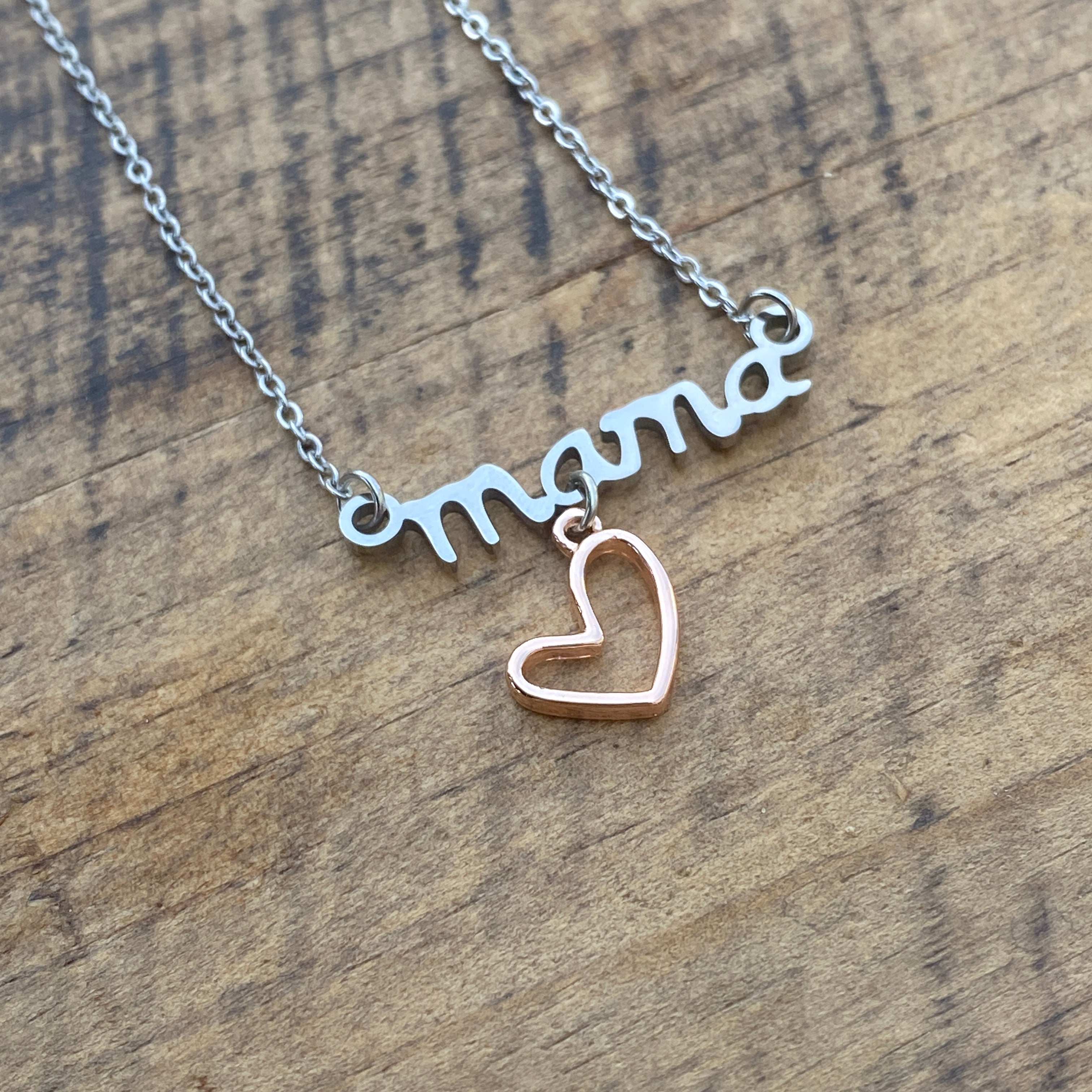 Stainless Steel Mama Necklace