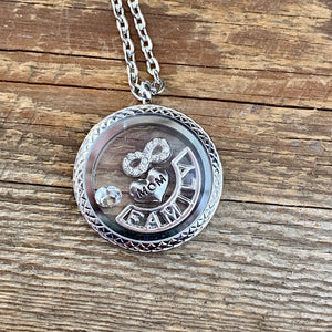Glass Locket Family Mom Necklace