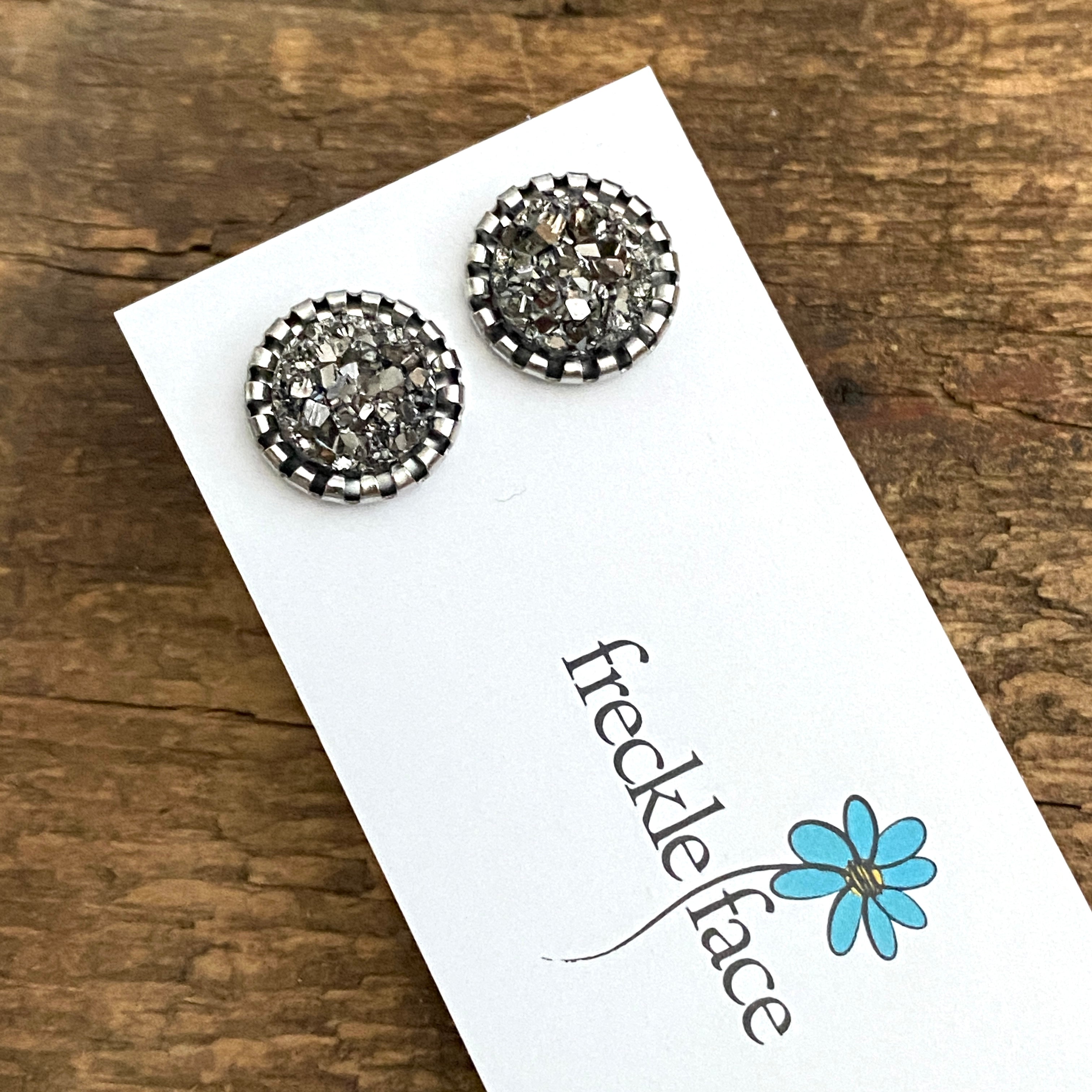 Druzy Stud Earrings - Neutrals 10mm