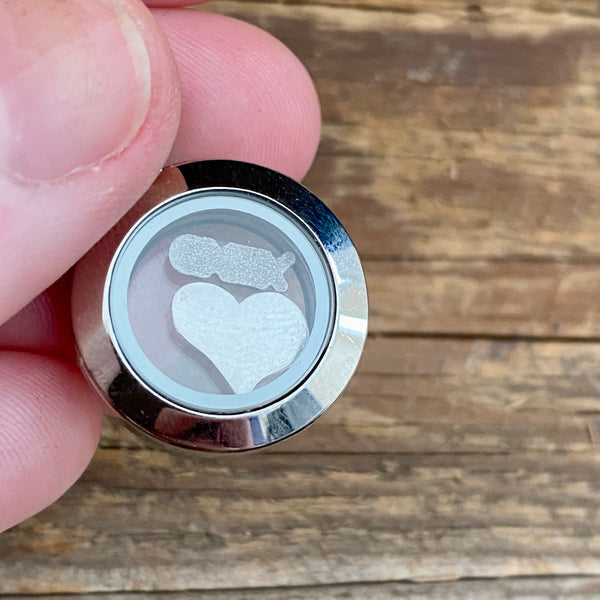 Glass Locket Rainbow Love Necklace