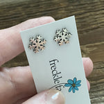 Stainless steel snowflake stud earrings