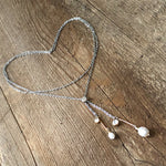Adjustable dainty gold and pearl necklace