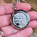 Glass Locket Love You to the Moon and Back Necklace