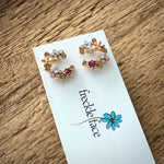 Crescent Bloom Stud Earrings