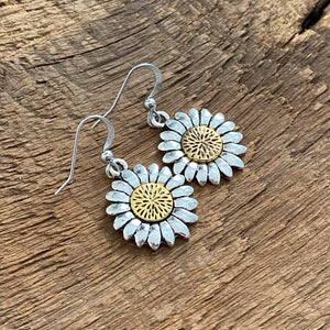 Sunflower Earrings with gold center