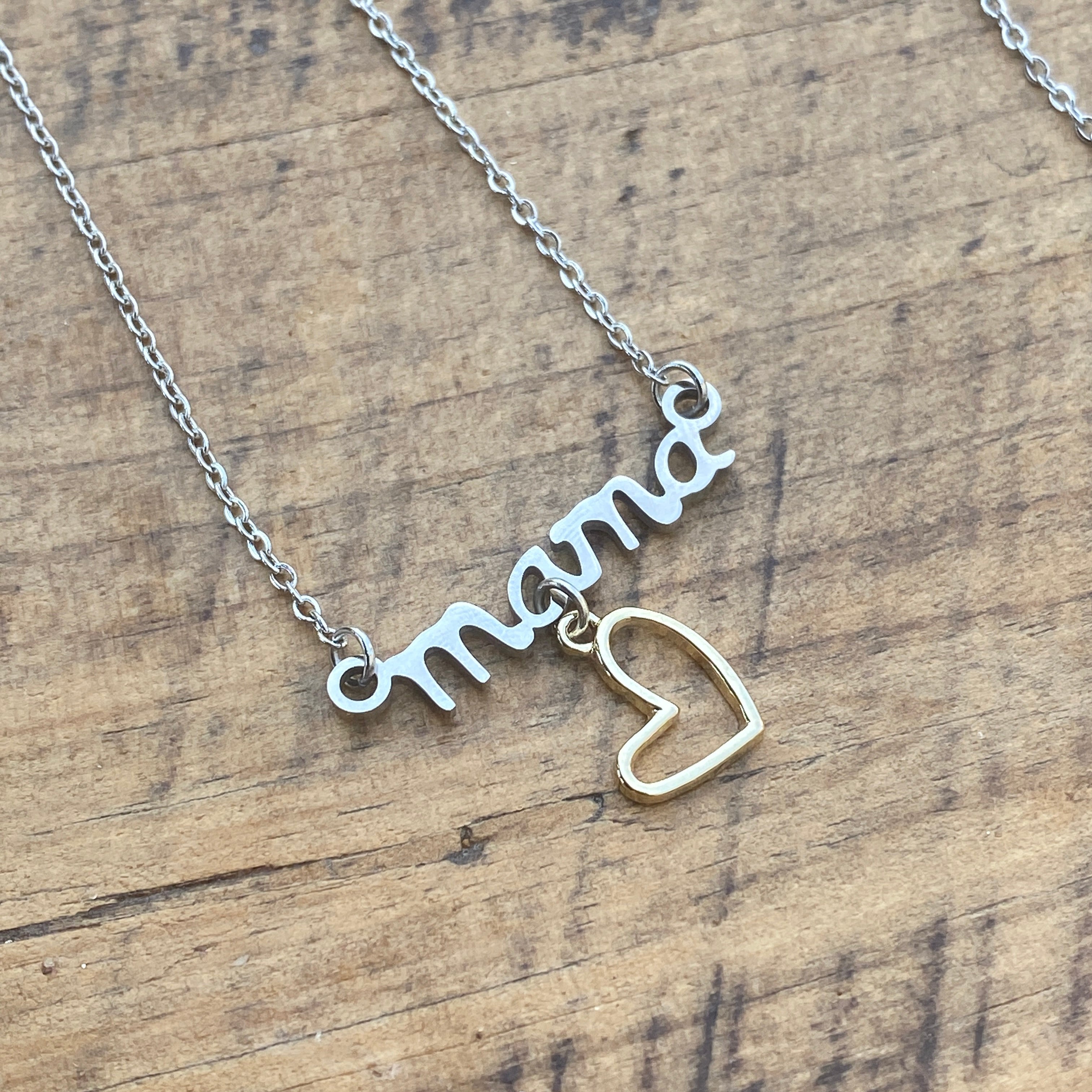 Stainless Steel Mama Necklace