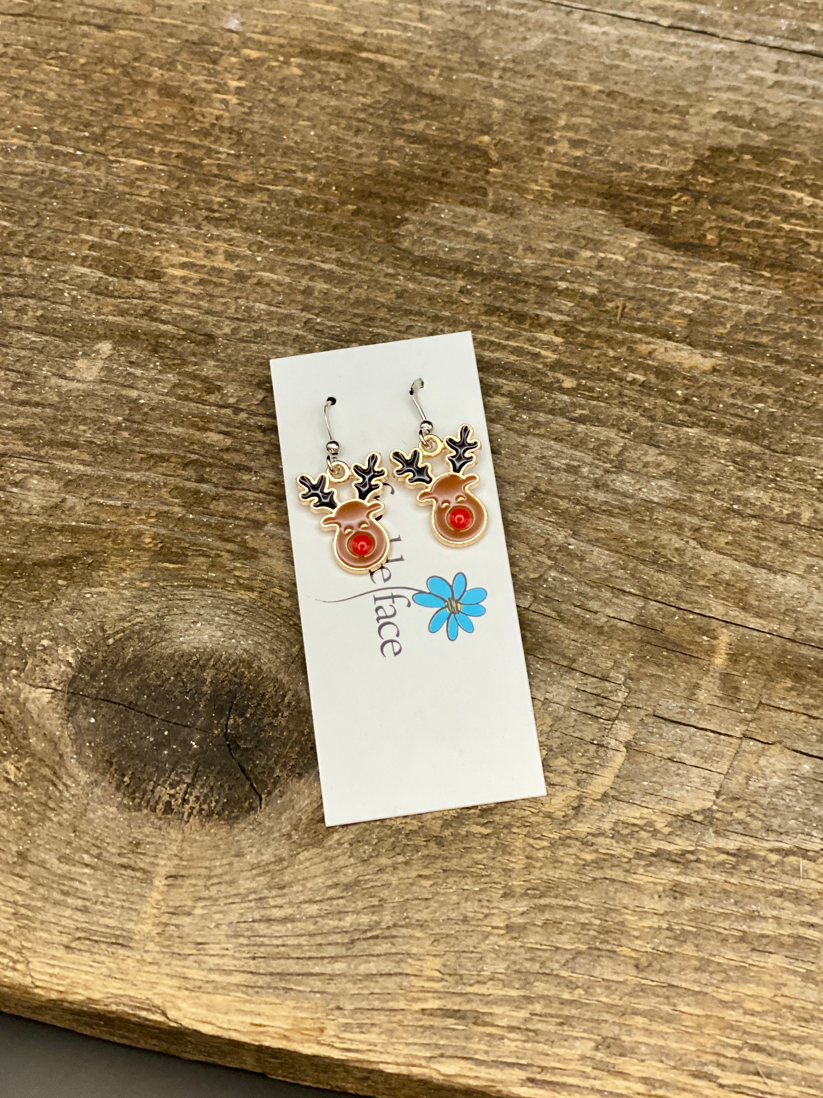 Reindeer Enamel Earrings